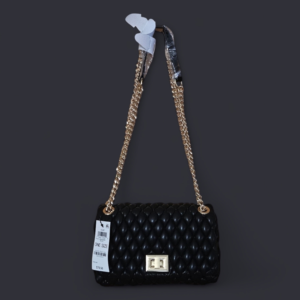 I.N.C. International Concepts Ajae Quilted Shoulder Bag – Black